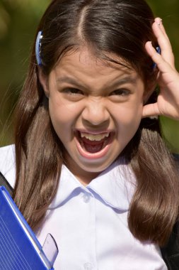 Stres altında Genç Asyalı kız öğrenci