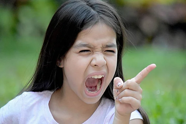 Cute Minority Tween Anger — Stock Photo, Image