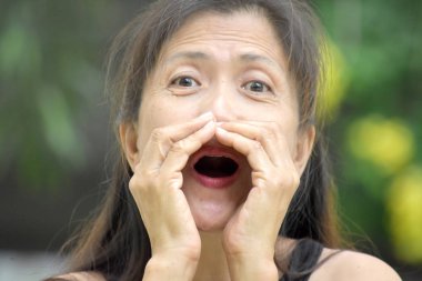 Bir kadın kıdemli bağırarak