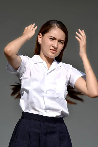 Retrato Adolescente Menina Vestindo Saia — Fotografia de Stock