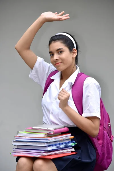 Girl Student Portrait Wearing Uniform — Stock Photo, Image