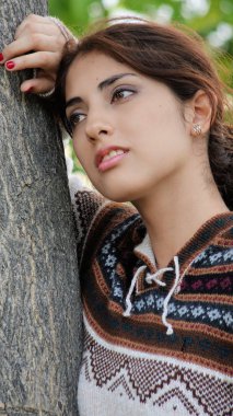 Lonely Genç Perulu Kadın