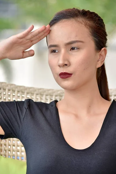 Saluting Pretty Filipina Female