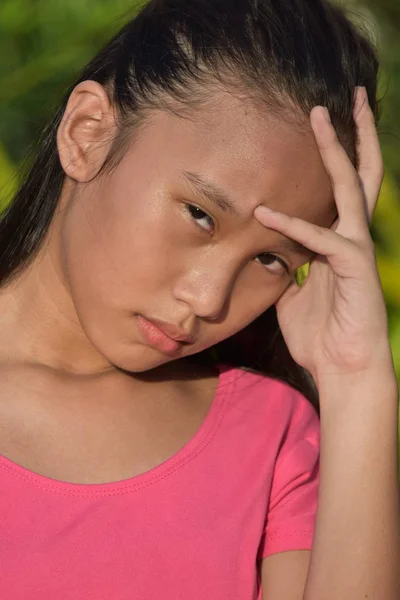 Worried Cute Diverse Girl — Stock Photo, Image