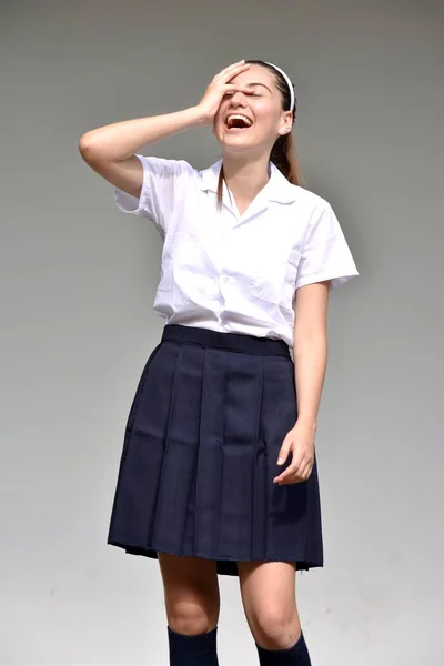 Juvenile Laughter Wearing Skirt — Stock Photo, Image