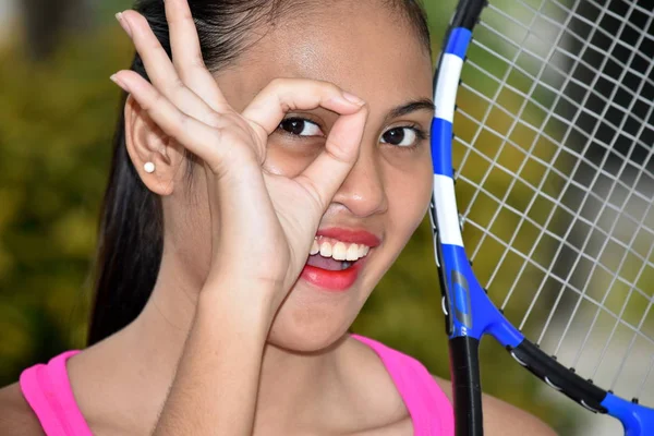 Hledání Sportovec Rozmanité Dívka Tenista — Stock fotografie