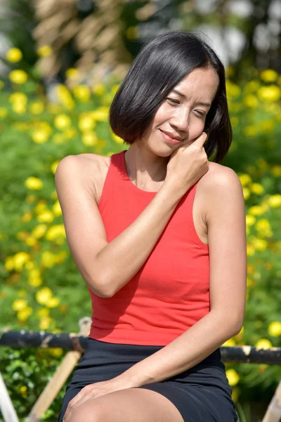 Jovem Infeliz Diverso Feminino — Fotografia de Stock