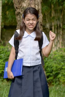 Genç Filipina erkek öğrenci ve öfke