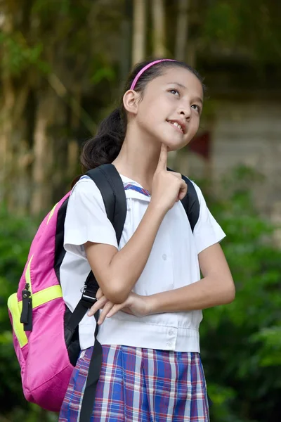 Gadis Minoritas Katolik Siswa Memutuskan Mengenakan Seragam — Stok Foto