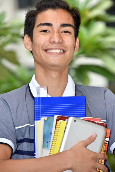 Sorridente Collegio Minoritario Ragazzo Studente — Foto Stock