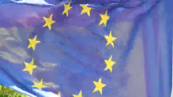 Europeiska unionens flagga — Stockvideo