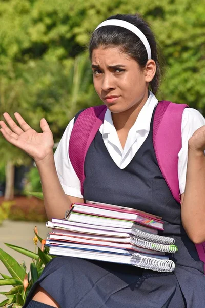 Colombiana Chica Estudiante Indecisión — Foto de Stock