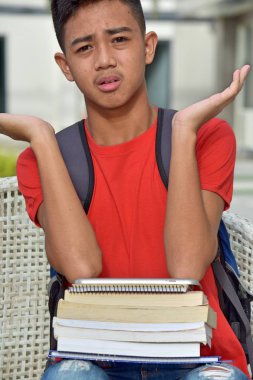 Erkek öğrenci dizüstü bilgisayarlar ile bir karar