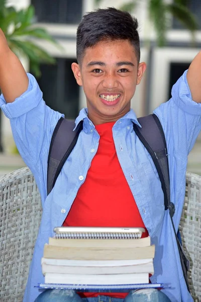 Niño Estudiante Libertad Con Cuadernos — Foto de Stock