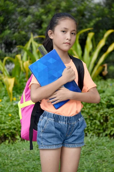 Unemotional Student Teenager School Girl — Stock Photo, Image