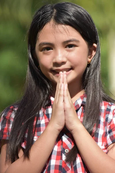 Beautiful Asian Youth In Prayer