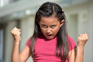 Young Asian Girl And Anger clipart