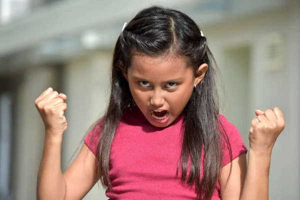 Jovem ásia menina e raiva — Fotografia de Stock