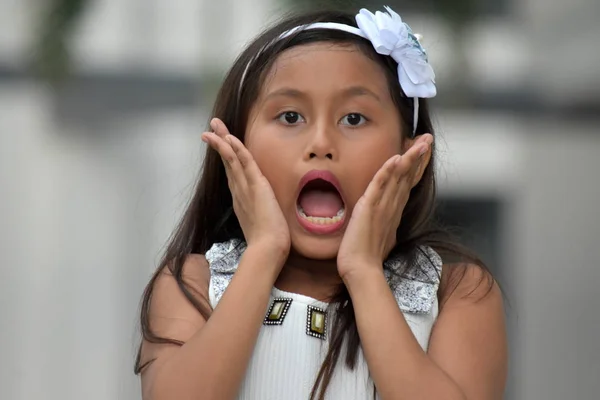 Startled Beautiful Filipina Girl Child — Stock Photo, Image