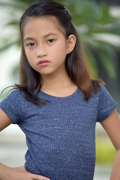 Serious Filipina Teen Girl — Stock Photo, Image