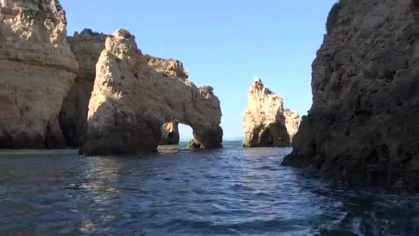 Ocean Grotto With Natural Arches — Stock Video