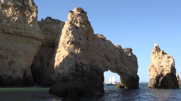 Natural Archway In Grotto — Stock video