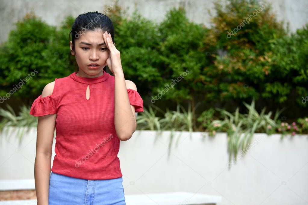 Youthful Filipina Girl Under Stress