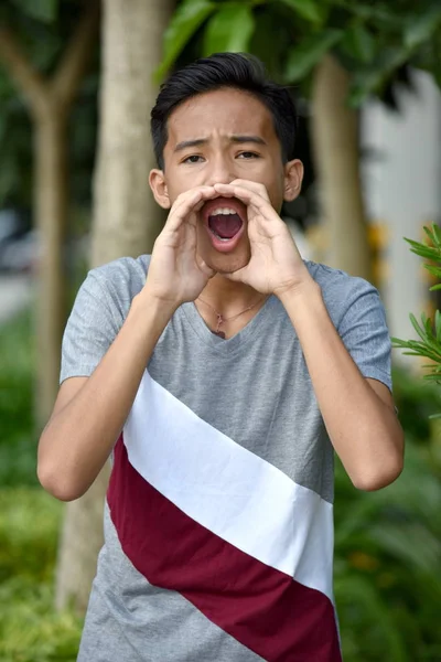 Young Filipino Male Yelling