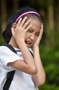 Young Minority School Girl Under Stress