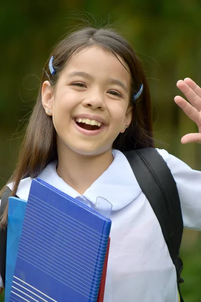 Happy Student Child With Notebooks