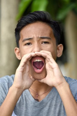 Çeşitli çocuk bağırarak