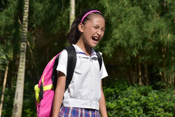 Winking Pretty Minority Student Teenager — Stock Photo, Image