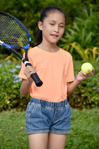 Divers meisje tennis speler en geluk — Stockfoto