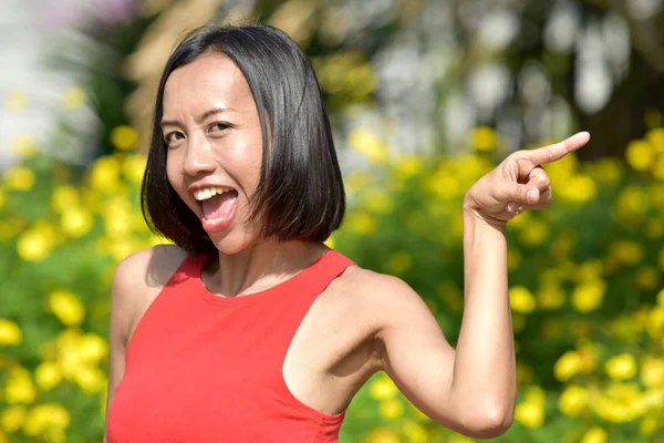 A Minority Woman Pointing — Stock Photo, Image