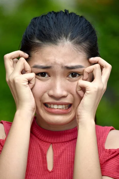 Cute Filipina Youth Afraid — Stock Photo, Image