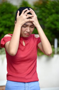 Stresli genç farklı kadın genç