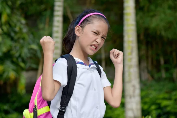 Divers meisje student en woede met boeken — Stockfoto