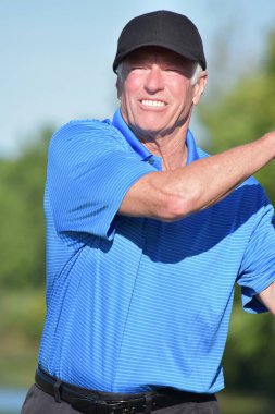 Mutlu Erkek Golfçü Golf Club Golf Playing ile