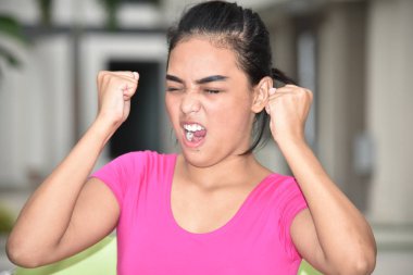 Stresli bir genç kız.