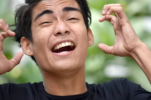 Stressed Young Asian Male — Stock Photo, Image