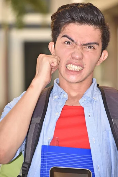 College Diverse Student And Anger — Stock Photo, Image