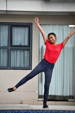 Kadın Condo tarafından Ayakta Eğlenmek Having