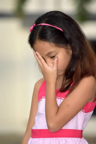 Depressed Cute Asian Girl Youth — Stock Photo, Image