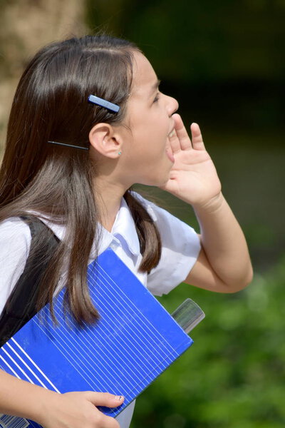 A Girl Student Shouting