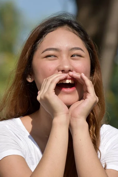 Attractive Diverse Female Shouting — Stok Foto