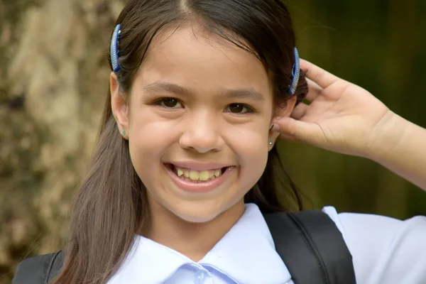 stock image Smiling Minority Child Girl Student With Books