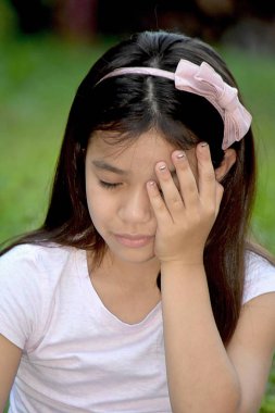 Sevimli Çeşitli Kız Çocuk Ve Depresyon