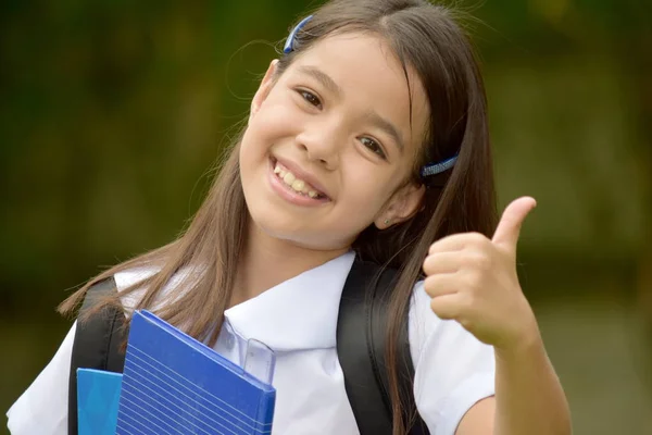 Happy Catholic Minority Girl Student With Books — Stock Photo, Image