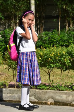 Şirin azınlık kız öğrenci ve anksiyete