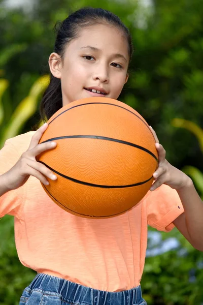 Sporty Filipina Female Basketball Player And Happiness